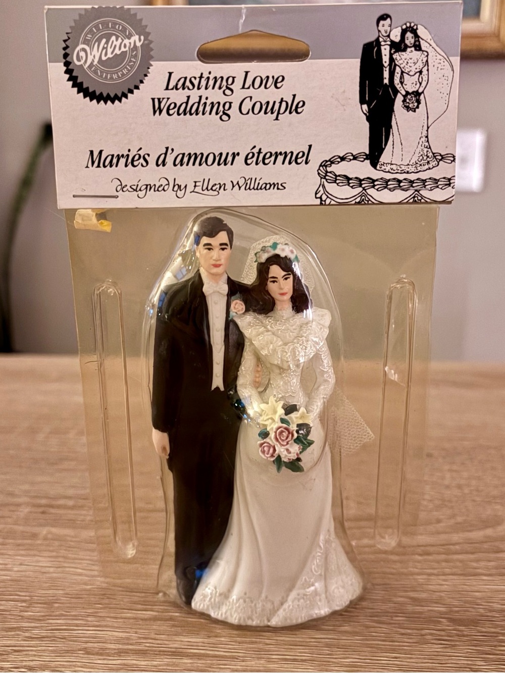 Wilton Lasting Love Wedding Couple Cake Topper - White & Black Bride/Groom
